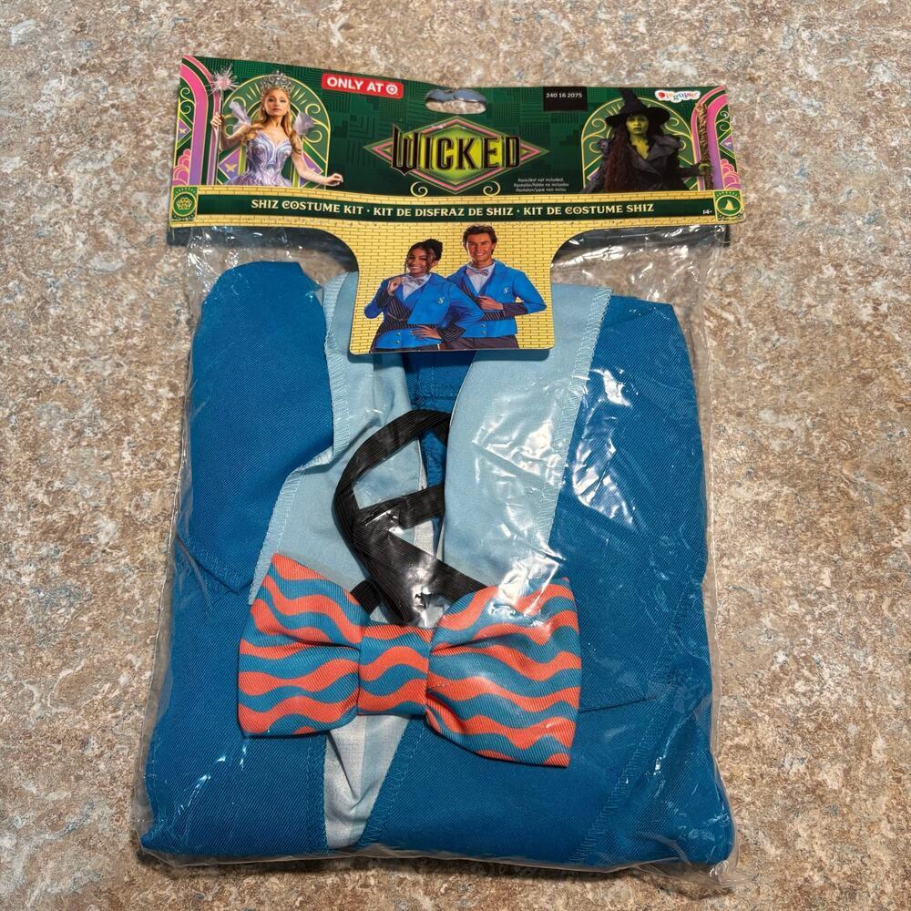 Disguise Wicked Shiz Costume Kit Shirt & Bowtie Adult Large New Sizes 14+